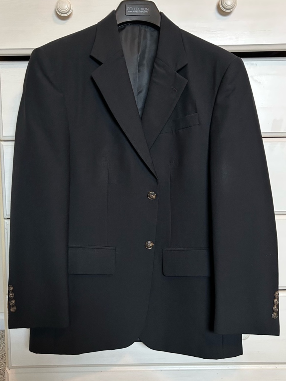 Men's Classic Black Two-Button Blazer by Versini